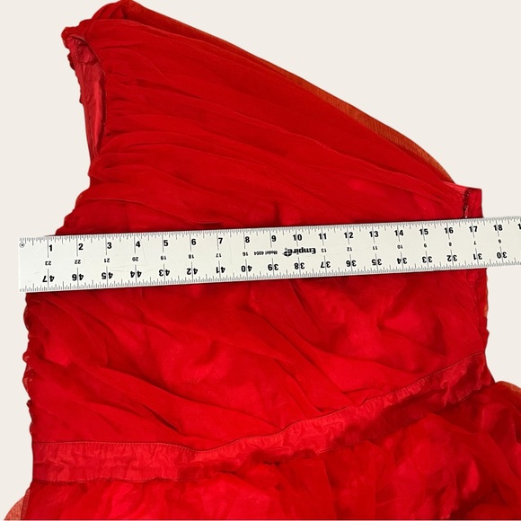 NWOT Eshakti Wayward Fancies One Shoulder Ruffle Tier Mesh Midi Dress - Picture 5 of 7